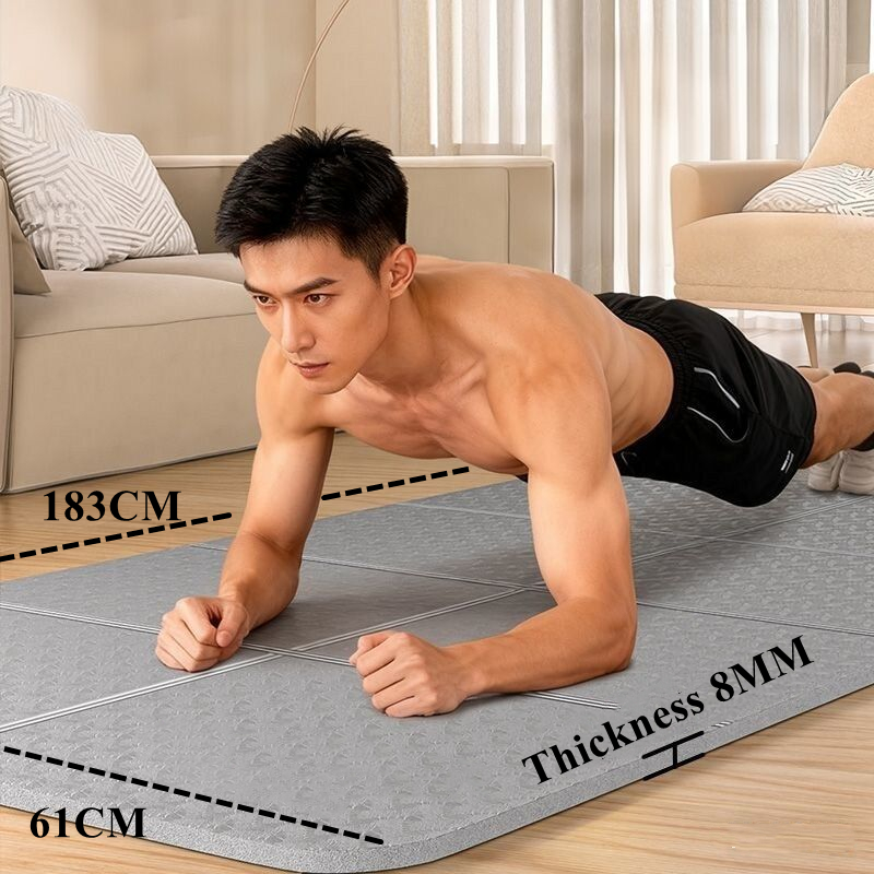 Pilates Yoga Mat Workout - Складной коврик 183x61x0,8 см, экологически чистый