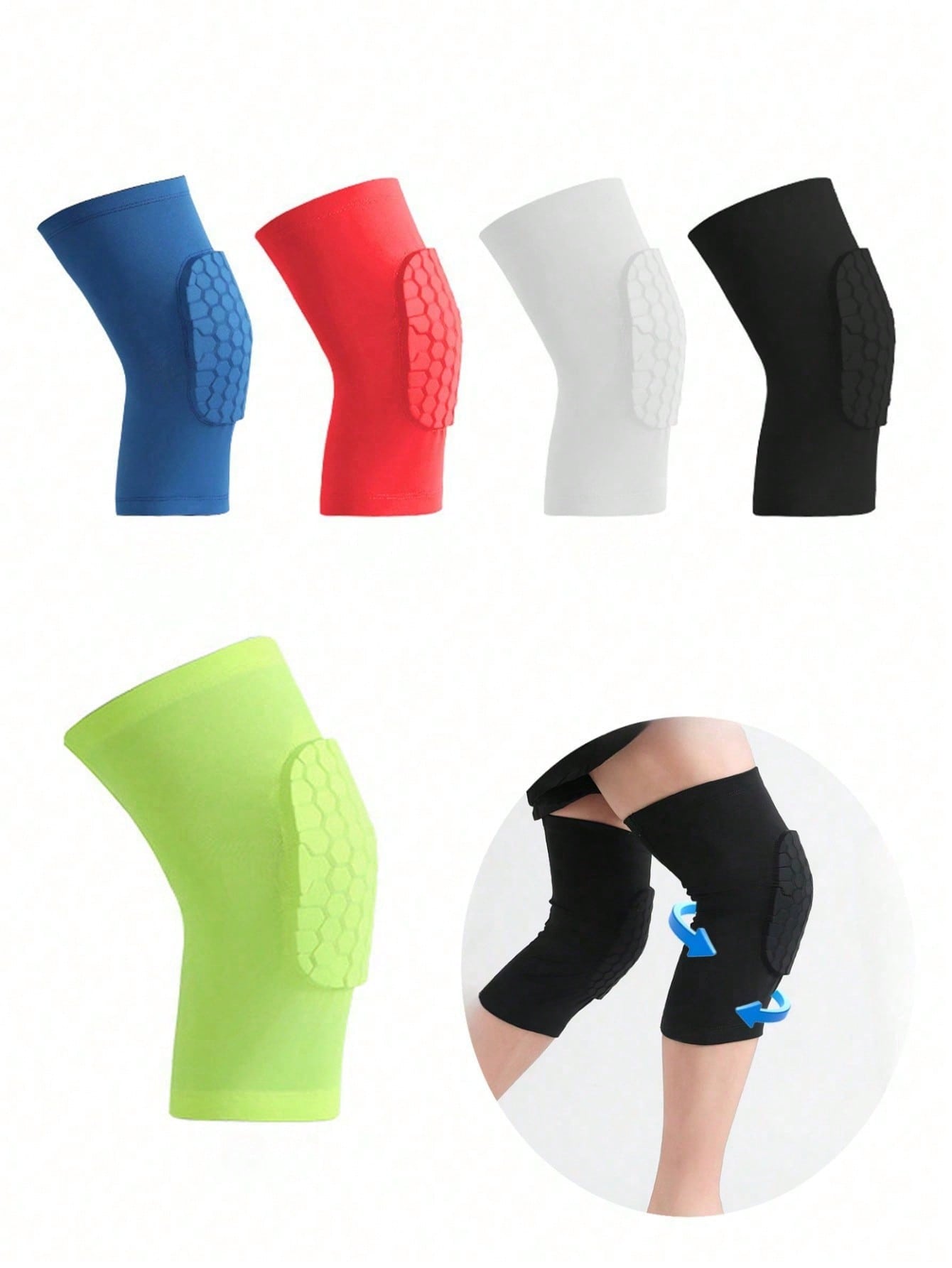 Pilates Yoga Knee Pads - Спортивные короткие наколенники с сотовой структурой,